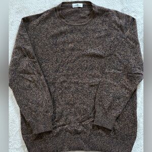 *Valentino Men's Marled Brown Crewneck Sweater*